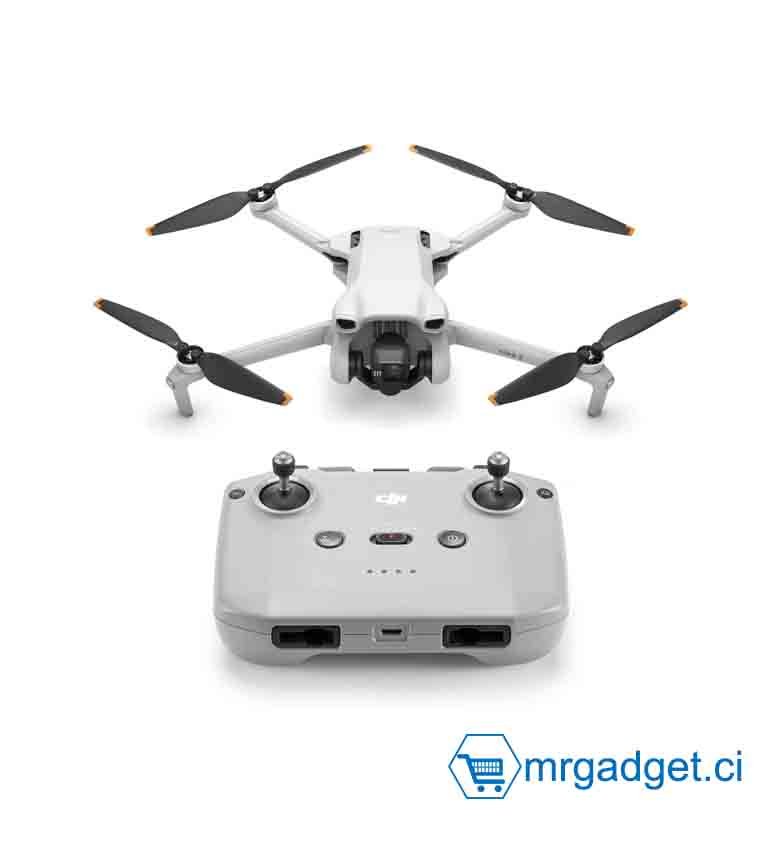 DJI Mini 3 – DJI Mini drone caméra léger et pliable avec vidéo 4K HDR, temps de vol de 38 minutes, Prise verticale réelle et fonctions intelligentes.