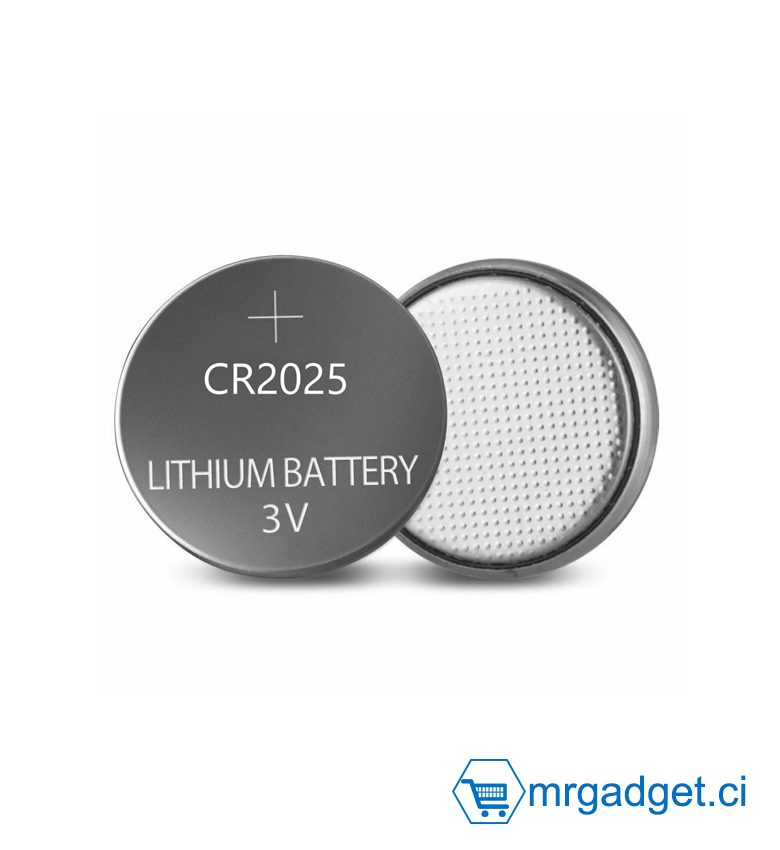 Pile bouton lithium CR2025 3V pour montre, télécommande, clé de voiture et appareils électroniques – 1 pièce