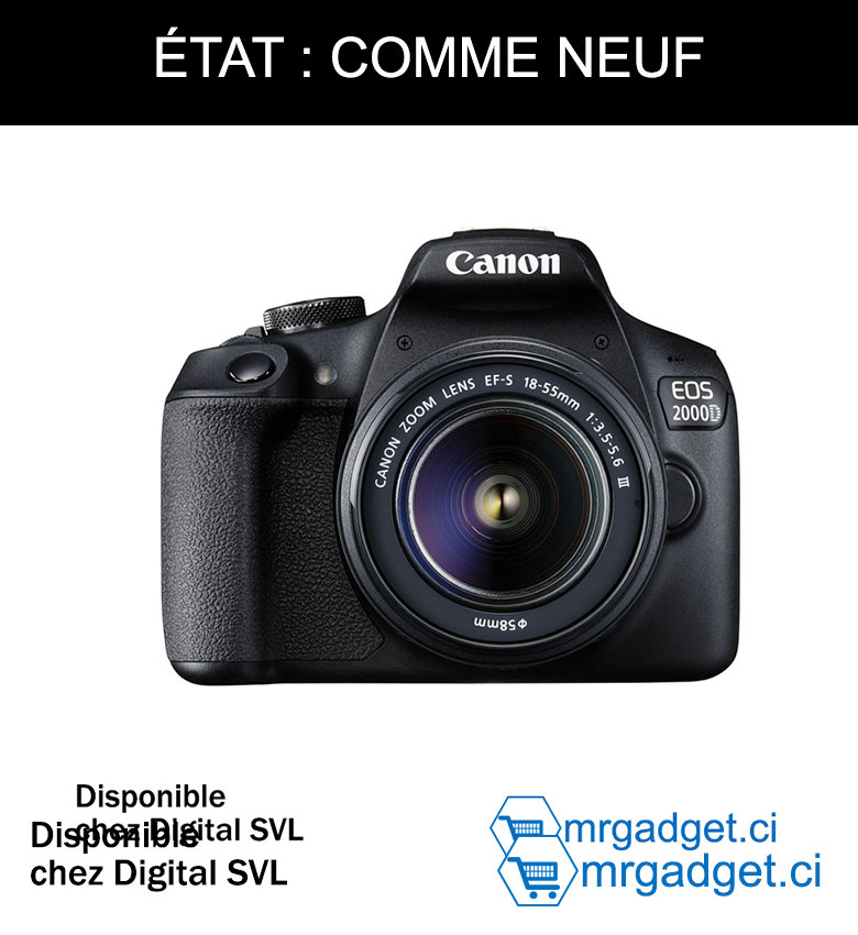Appareil Photo Canon EOS 2000D + Objectif EF-S 18-55mm III