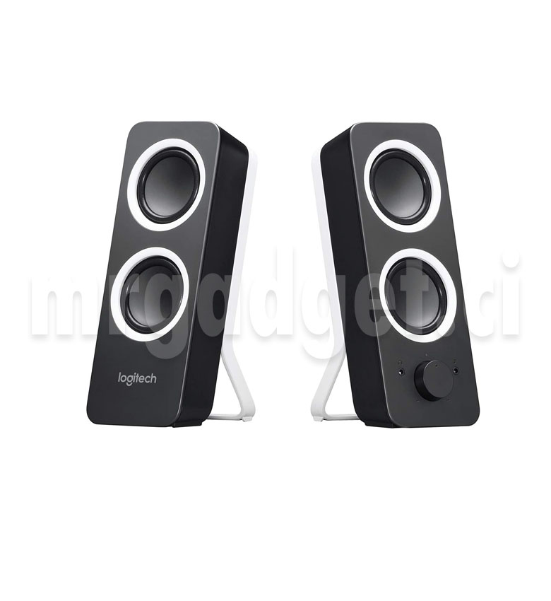 Logitech Haut-Parleurs Stéréo Z200 2.0, 10W en Puissance, Son stéréo, Réglables, 2 Dispositifs, 3,5 mm, Commandes Simplifiées, Prise EU, TV/PC/Téléphone Portable/Tablette/Lecteur de Musique