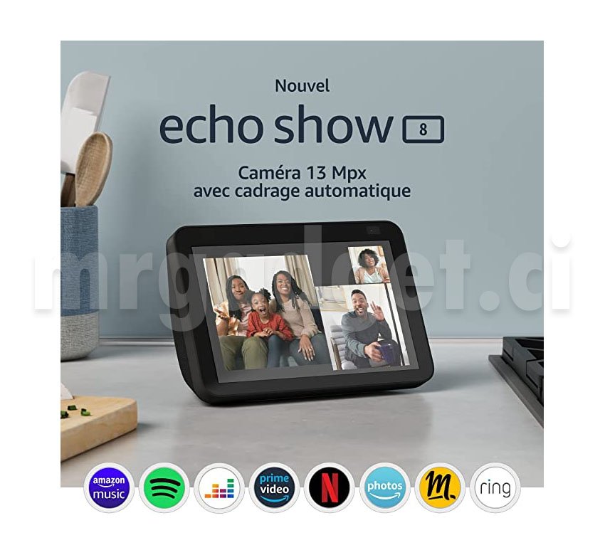 Nouvel Echo Show 8 (2e génération, modèle 2021) | Écran connecté HD avec Alexa et caméra 13 Mpx | Anthracite