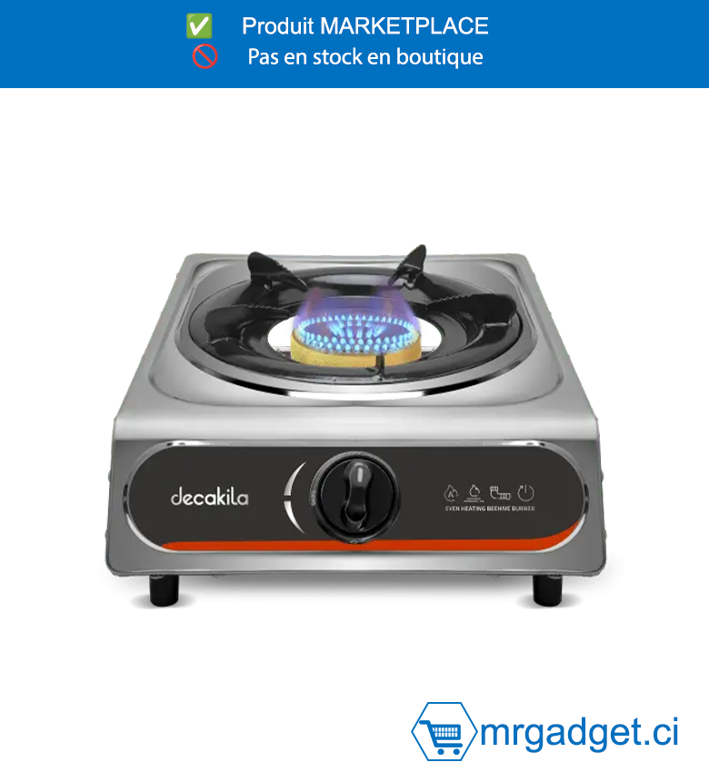 DECAKILA GAZINIERE A TABLE - KMGS012M - Brûleur en forme de ruche à chauffage  homogène  Tuyau de gaz avec connecteur en L