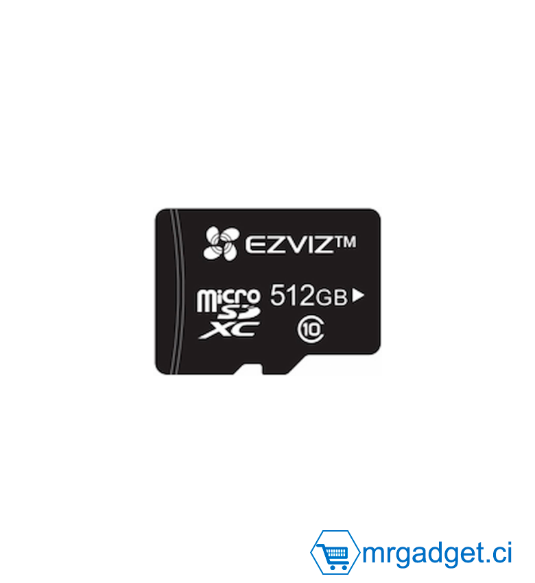 EZVIZ Carte Micro SD 512Go, Carte Mémoire microSDHC, Vitesse de Lecture Allant jusqu'à 90MB/S, Classe 10, U3, UHS-I
