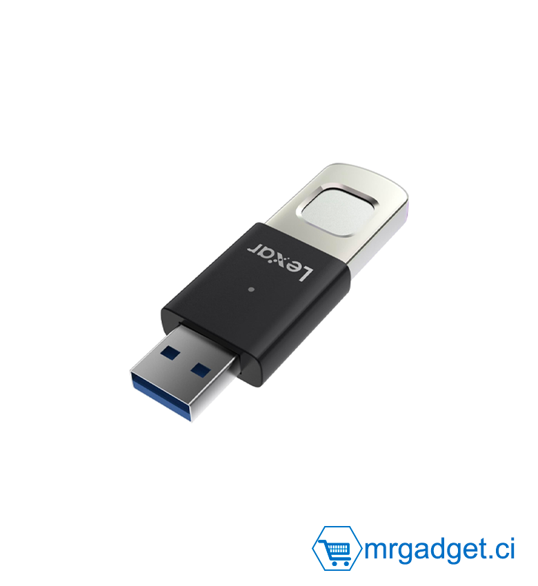 Lexar JumpDrive Fingerprint F35 Pro Clé USB 3.0 128 Go, jusqu'à 400 Mo/s en lecture/300 Mo/s en écriture, clé USB, 10 identifiants d'empreintes digitales autorisés, clé mémoire Clé USB avec identification empreinte digitale - 128 GB