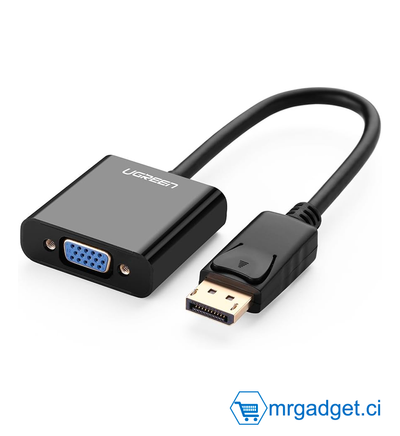 Adaptateur Displayport vers VGA Convertisseur DP Mâle vers VGA Femelle - Noir  UGREEN DP109 20415  #10110