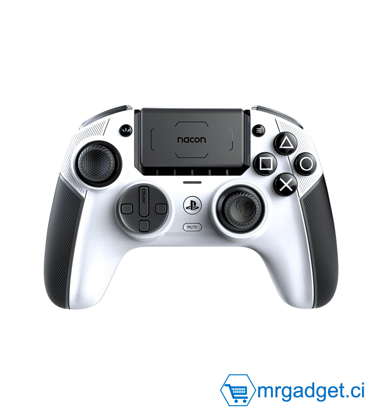 NACON Revolution 5 Pro Manette de jeu sans fil PlayStation sous licence officielle pour PS5 / PS4 / PC - Effet Hall, butées de déclenchement, boutons mappables, audio Bluetooth - Noir/Blanc