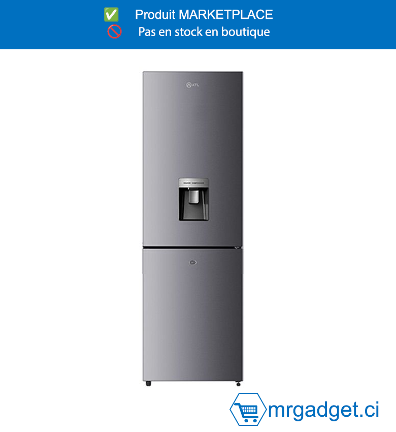 ATL-ATL-2C410N-REFRIGERATEUR ATL COMBINE TOTAL NO FROST 03 TIRROIRS/ 310L/ 02 PORTES/ INOX&SILVER
