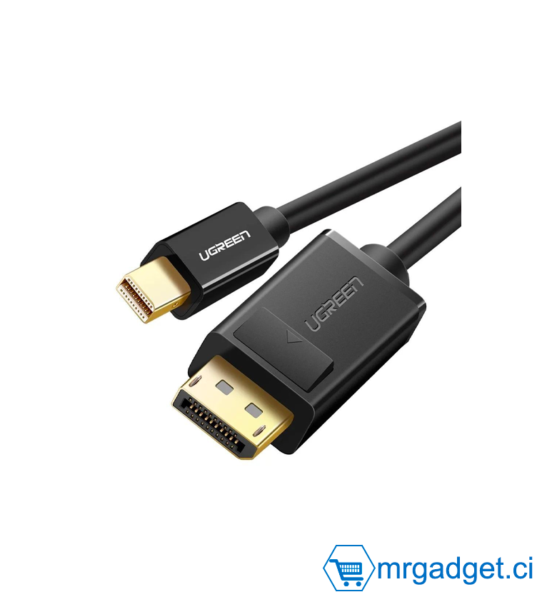 Câble Mini DisplayPort vers DisplayPort - Mini DP vers DP – 1,5 m pour connecter le port Mini DisplayPort ou Thunderbolt d'un Macbook, ordinateur portable, ordinateur de bureau, Ultrabook ... - UGREEN MD105 10477  #10194