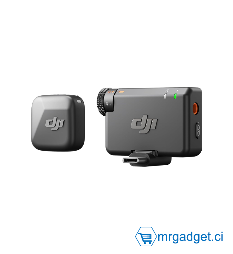Système Microphone Sans Fil DJI Mic Mini (1 TX + 1 RX) - Micro-Cravate Ultra-Léger - Enregistrement Audio Haute Qualité - Portée 250m - Autonomie 10h - Compatible Smartphone, Caméra & PC - Idéal Vlogging, Interview & TikTok - Design Compact Noir