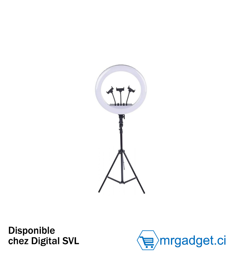 Jmary  FM-18R 21" 72W avec trepied MT-75 - Ring Light pour 3 smartphones- Support pour selfies, maquillage - studio photo, idéal pour vlogs et photographique