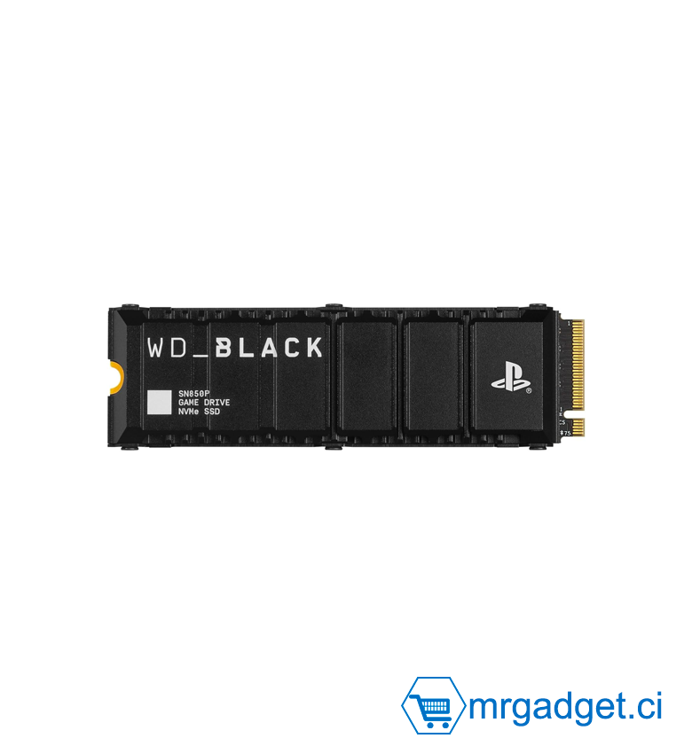 WD_BLACK SN850P 1 To PS5 SSD, Officielle pour Playstation 5 et PS5 Consoles, Lecture jusqu'à 7300 Mo/s, avec Dissipateur Thermique, Carte d'extension PS5, Disque SSD interne, Noir