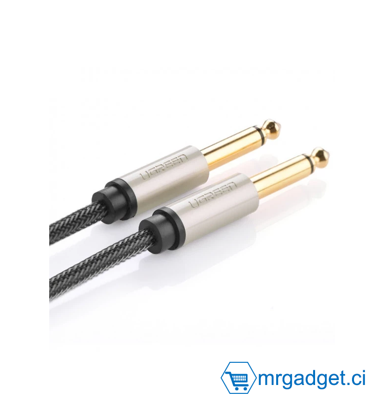 UGREEN AV128 10638 Cable Audio Jack 3.5mm vers 6.35mm Cable Jack Stéréo  Nylon Tressé