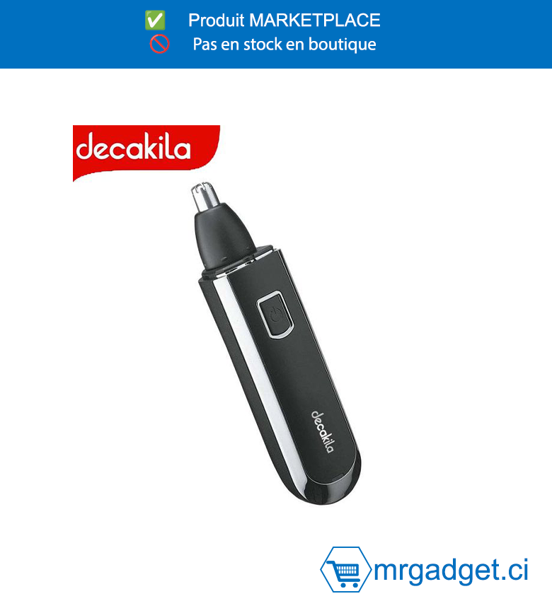 DECAKILA- KMHR002W- TONDEUSE NEZ ET SOURCILS,détachables pour un nettoyage facile  Interrupteur marche/arrêt  Câble USB de 1 m Taille : 130,9 * 17,4 * 17,3 mm