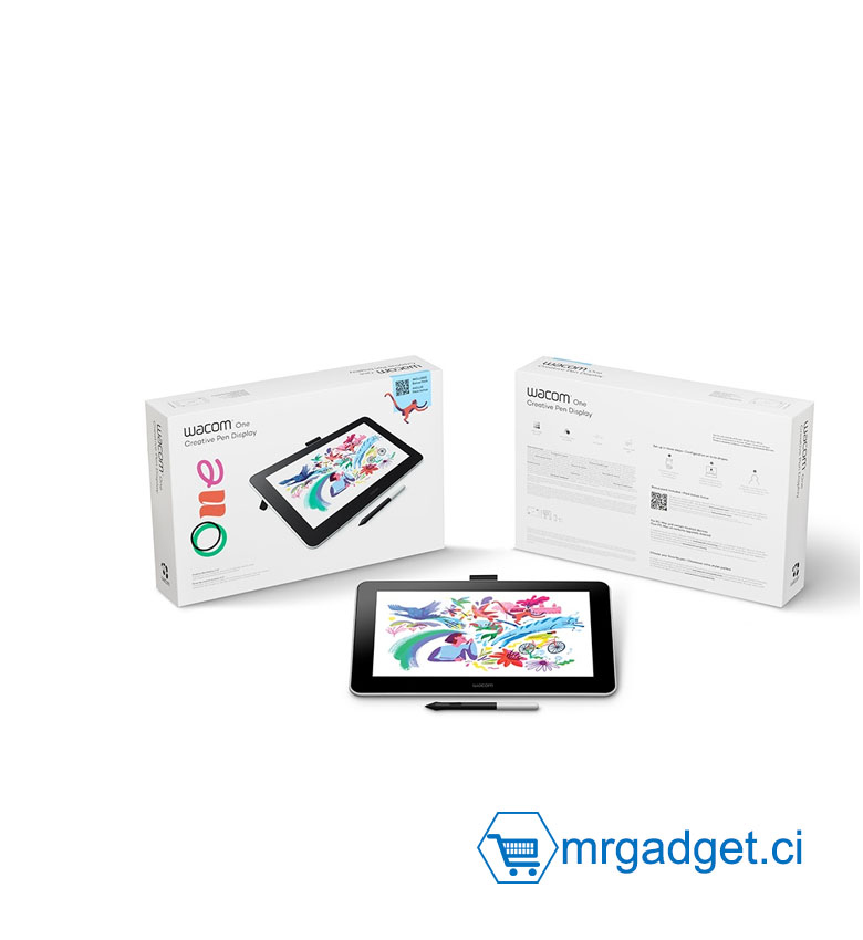 Wacom One Creative Pen Display - Tablette Graphique à Écran Full HD 13,3" (1920x1080), Logiciels Gratuits, Stylet de Précision
