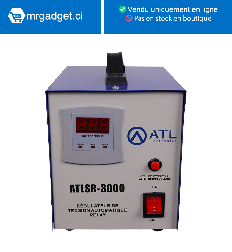 STABILISATEUR ATL 3000 VA/ AFFICHAGE NUMERIQUE/ RELAY