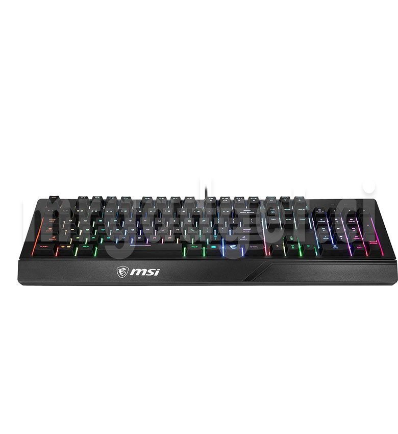 MSI VIGOR GK20 Clavier de jeu , touches ergonomiques, effet d'éclairage arc-en-ciel, touches de raccourci pour un contrôle rapide