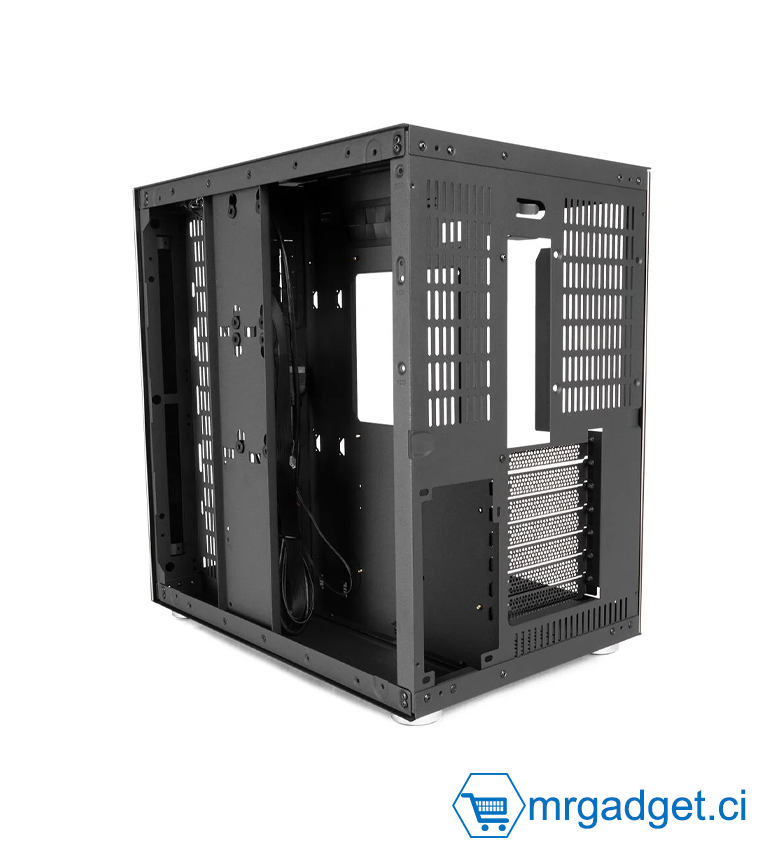 Boitier Gaming WJCOOLMAN Black35 Noir - Vue Panoramique Verre Trempé 270° sans Montant - Moyen Tour ATX / M-ATX - Support Watercooling 360mm - Design Aquarium Premium pour Configuration RGB - Châssis Noir Robuste & Élégant - Noir