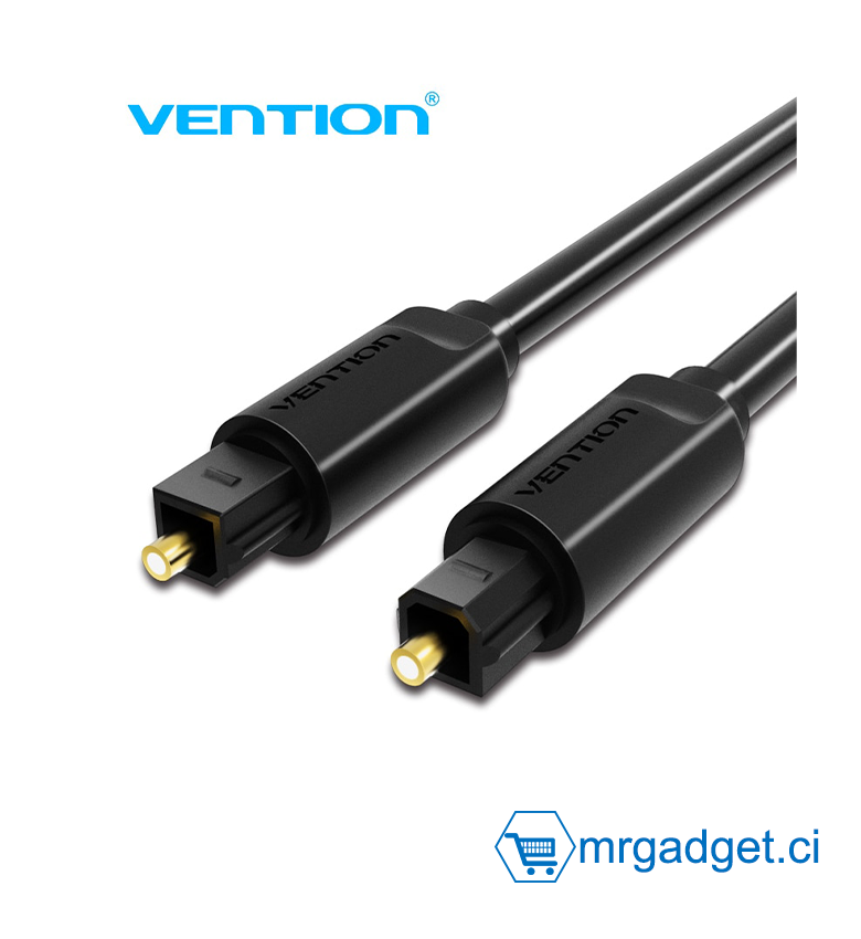 VENTION BAEBI -Câble fibre optique audio  - 3m; Plaquage: doré; noir; PVC