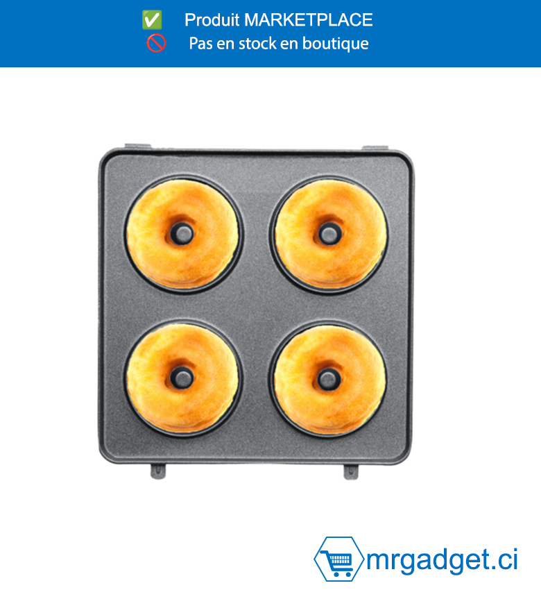 DECAKILA PLAQUE DONUT POUR  MACHINE - KMEC065B - Moule, Assiette à beignet Taille de l'assiette : L142 × W142 mm Appliquer à : KEEC058W, KUEC058W Revêtement antiadhésif