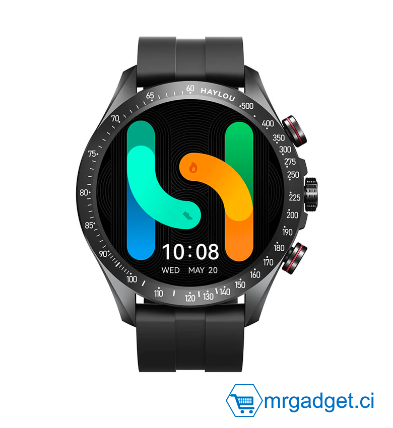 Haylou Solar Pro - Montre connectée AMOLED 1,43", Appel Bluetooth, Étanche, Gris