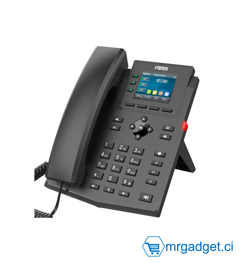 FANVIL X303P - Téléphone IP POE - 4 Lignes SIP - 3 touches de ligne programmables - Audio conférence à 6