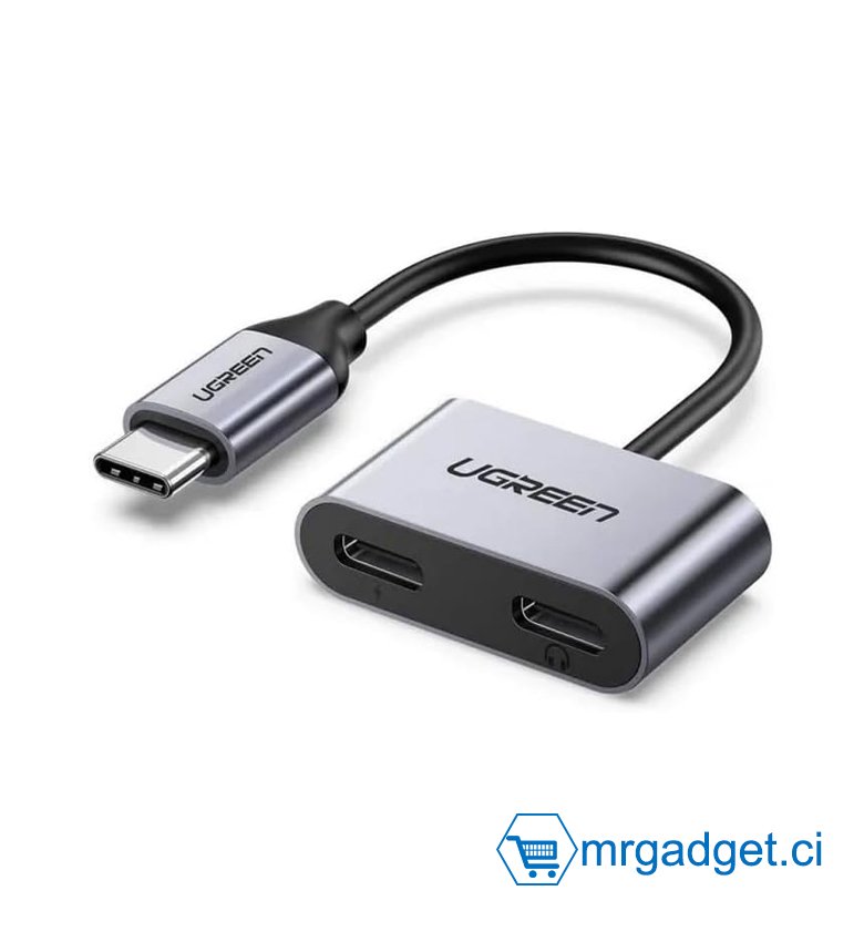 HUB Usb-c vers Usb-C x 2 (Audio et USB-C Charge) - compatible Ordinateur, Smartphone, tablette - UGREEN CM232 60165 #10169 -