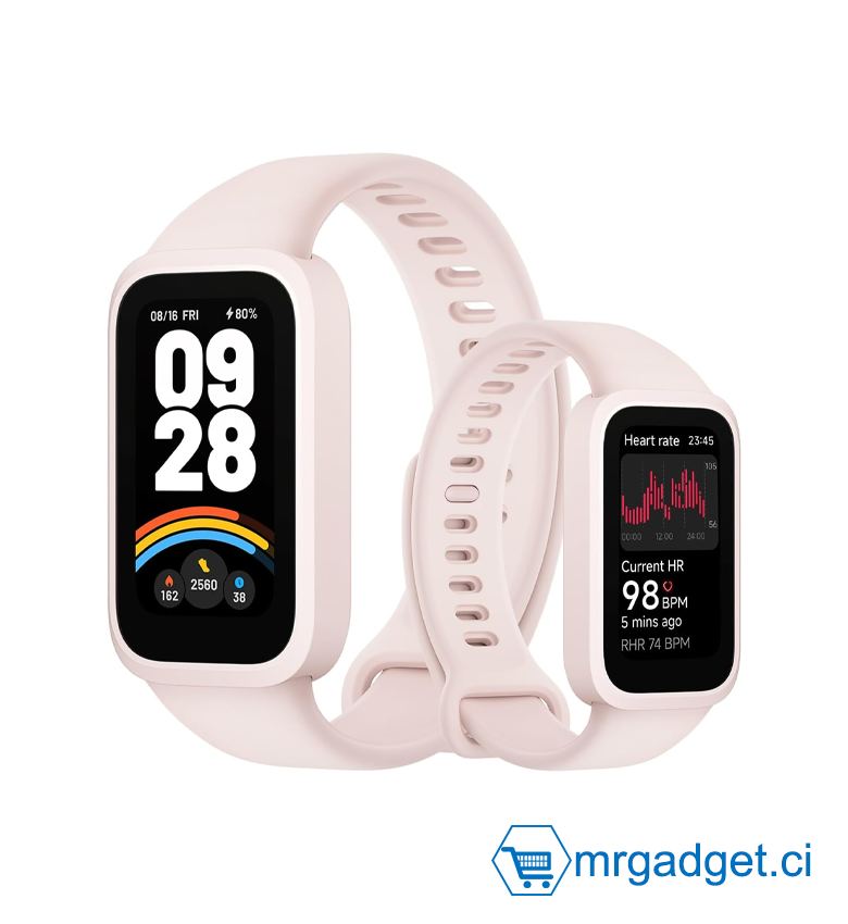 Montre Connectée Xiaomi Smart Band 9 Active  - Bracelet Fitness Écran LCD 1,47" - Suivi Santé : SpO2, Rythme Cardiaque, Sommeil - +50 Modes Sport - Autonomie 14 Jours - Étanche 50m (5 ATM) - Design Ultra-plat & Léger - iOS & Android -  Rose