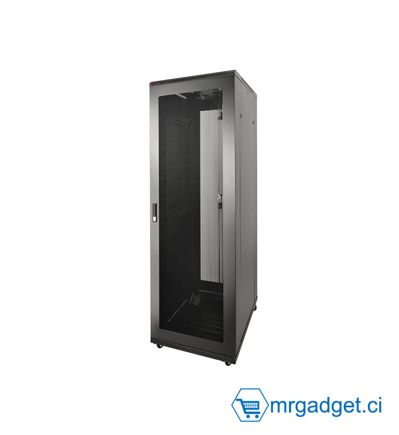Hikvision DS-XS8242-E/DW - Baie de Brassage 42U 19" (800x1200x2050mm) - Armoire Serveur Grande Profondeur - Porte Arrière Double Battant Perforé - Charge Max 800kg - Idéale pour Datacenter, Salle Serveur et Vidéosurveillance