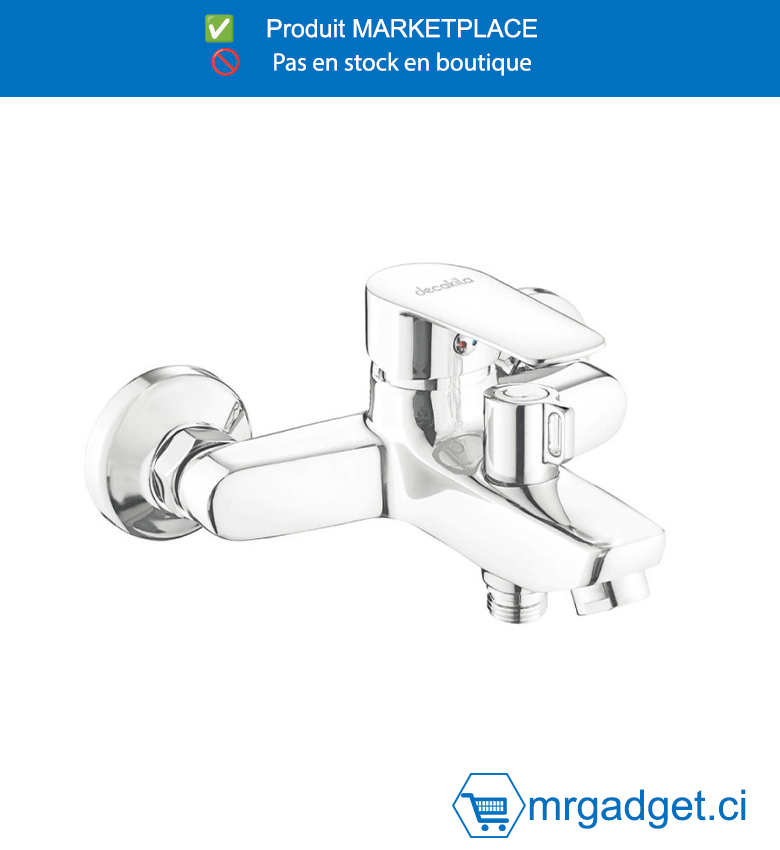 DECAKILA-KMBH005W-ROBINET BAIN DOUCHE 170*107 MM,Avec deux sorties Connecteur de tuyau  flexible d'entrée 1/2"  Insert de régulateur de débit fiable Polissage  multiple et finition chromée Emballé par boîte  de couleur