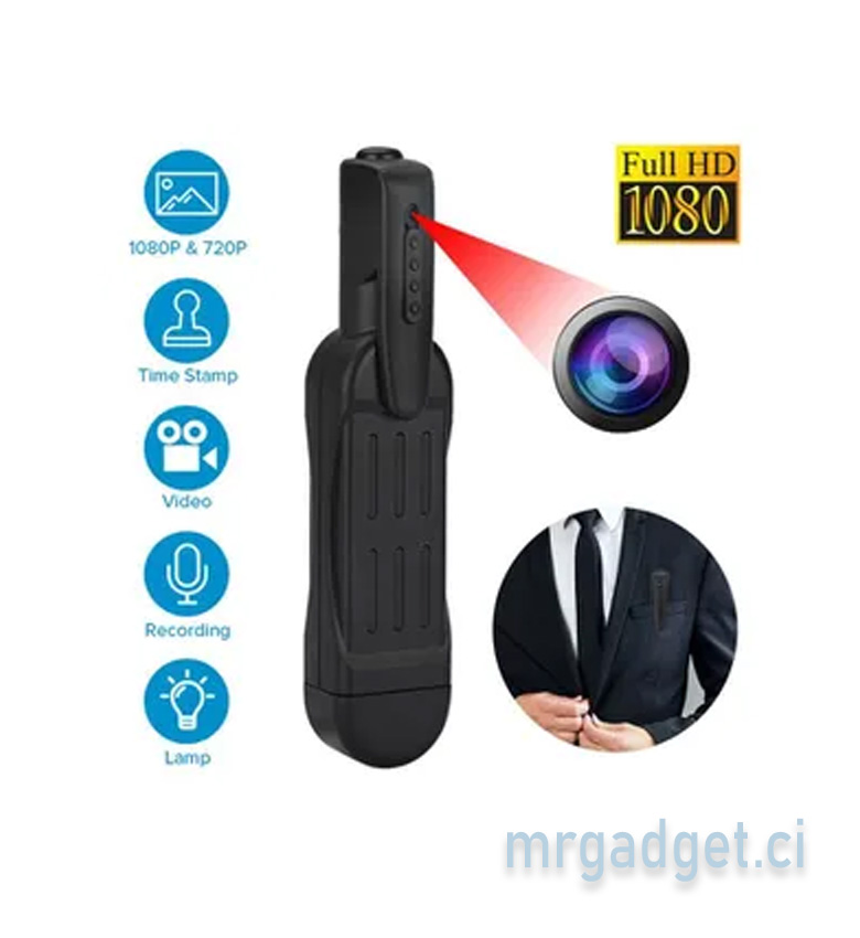 Mini Caméra Cachée T189 Full HD 1080P - Caméscope Numérique Sport DV avec Carte Cachée