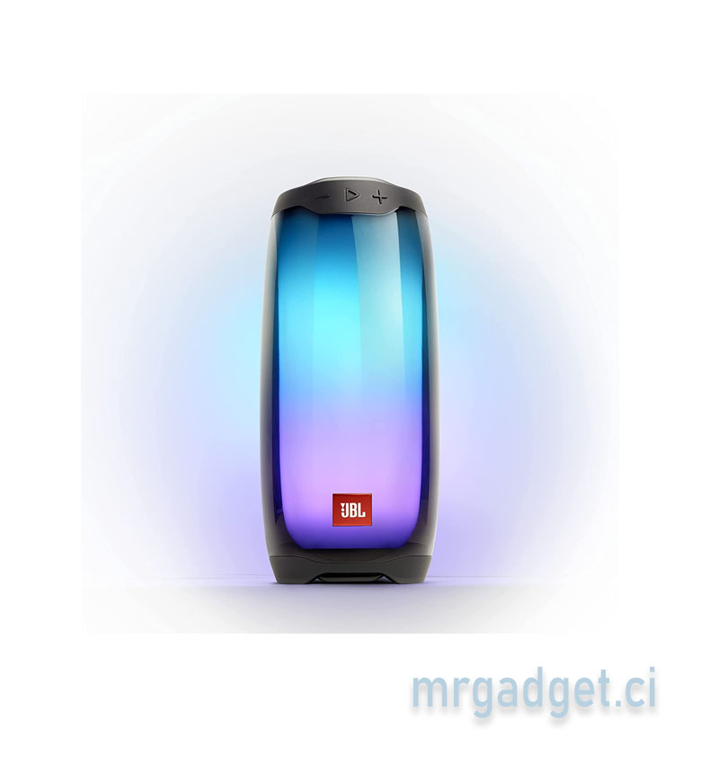 JBL Pulse 4 – Enceinte Bluetooth Portable Lumineuse 360°, Étanche, 12h d'Autonomie – Noir