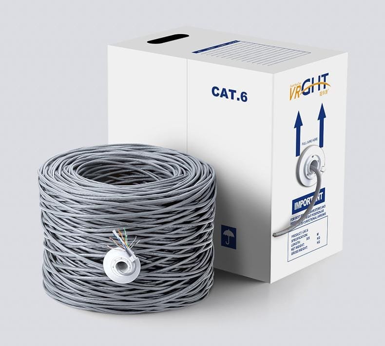 Câble de Réseau Ethernet 305m| Câble d'installation | CAT6,  CCA, UTP, RJ45 | LAN Gigabit | Internet Haut Débit | PC, Switch, Routeur, Modem, Commutateur (305 Mètres, Gris)