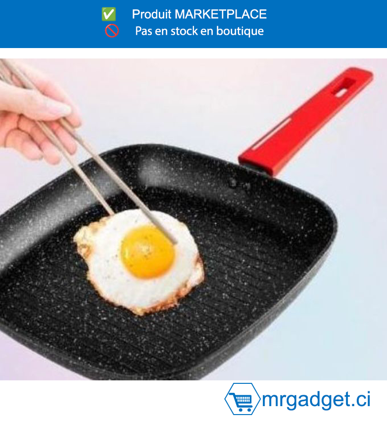 DECAKILA POELE EN ALUMINIUM -  KMEP016B - Taille : 26*26*4 cm Matériau : Aluminium Epaisseur  : 4.0 mm Poids : 0,86 kg Sans PFOA antiadhésif en marbre noir Conçue pour les cuisinières à induction, à gaz, halogènes et céramiques Poignée en silicone