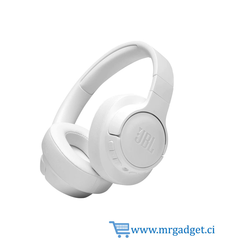 JBL Tune 760NC - Casque Bluetooth avec réduction de bruit active, son JBL Pure Bass, jusqu'à 35h d'autonomie, Blanc