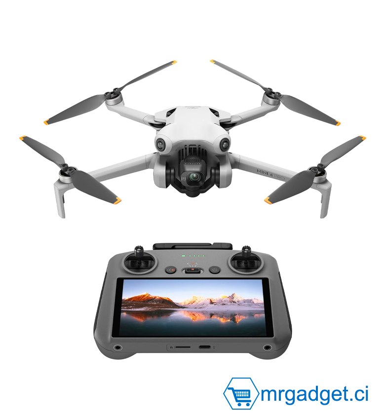 DJI Mini 4 Pro avec DJI RC 2 - Mini Drone Pliable Vidéo 4K HDR, moins de 249 g, 34 min de Vol, Transmission 20 km, Détection Omnidirectionnelle