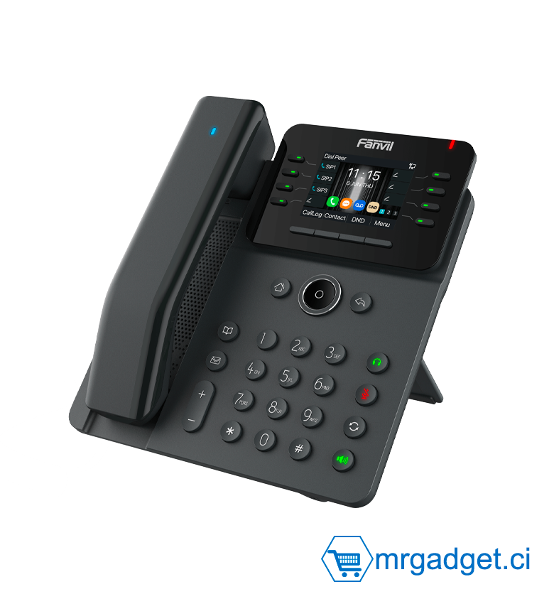 FANVIL V62 Pro - Téléphone IP POE - interphone pour maison et bâtiment - touche pour ouverture de porte  -  6 touches DSS programmables - Bluetooth et Wifi via Dongle - Audioconférence à 6 participants  (sans  alimentation)