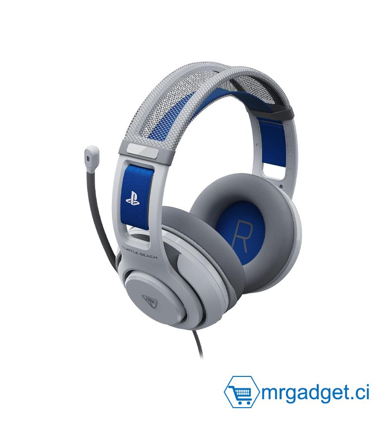 Turtle Beach Atlas 200 Blanc – Casque Gaming Filaire pour PlayStation, Audio Immersif et Microphone Intégré