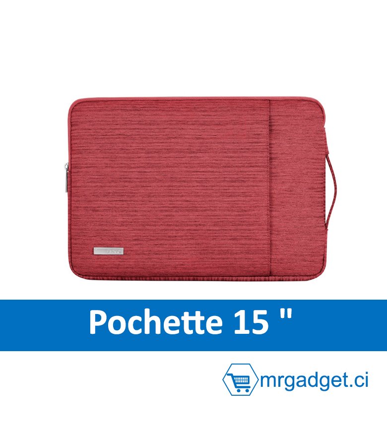Housse PC  - Pochette de Ordinateur Portable & Mac  imperméable - 15" & 16" ROUGE