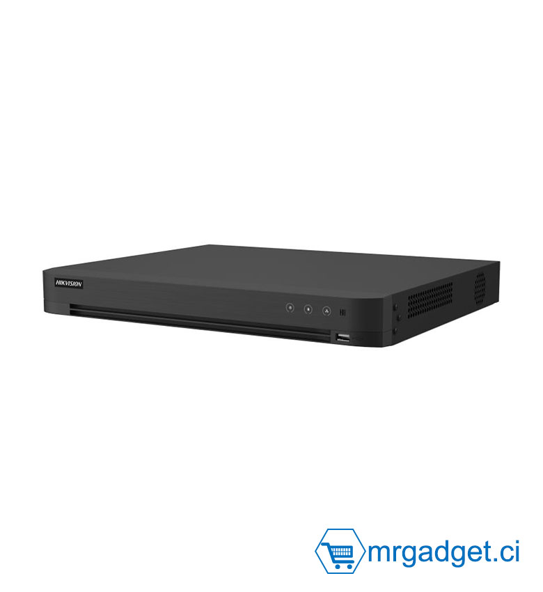 Hikvision iDS-7208HTHI-M2/XT - DVR Hybride AcuSense Turbo HD 8 Canaux - Enregistrement 4K (8MP) et IP - IA Détection Humains/Véhicules - Double Baie Disque Dur SATA (Max 20To) - Sortie HDMI 4K - Idéal pour Vidéosurveillance Évolutive