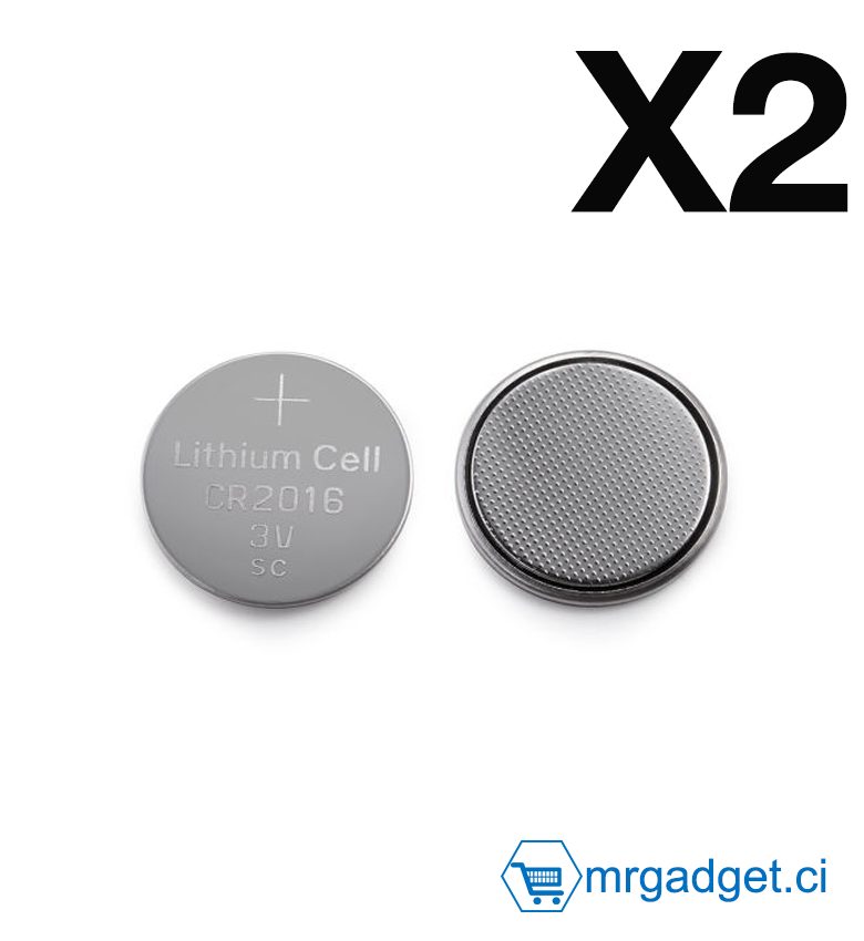 Pile bouton CR2016 lithium 3V – Lot de 2 piles pour montres, télécommandes et appareils électroniques