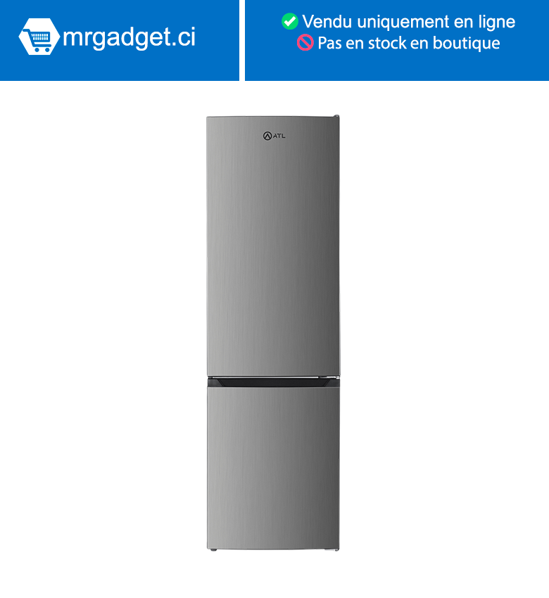 REFRIGERATEUR ATL COMBINE 03 TIRROIRS/ 262L/ 02 PORTES/ INOX&SILVER