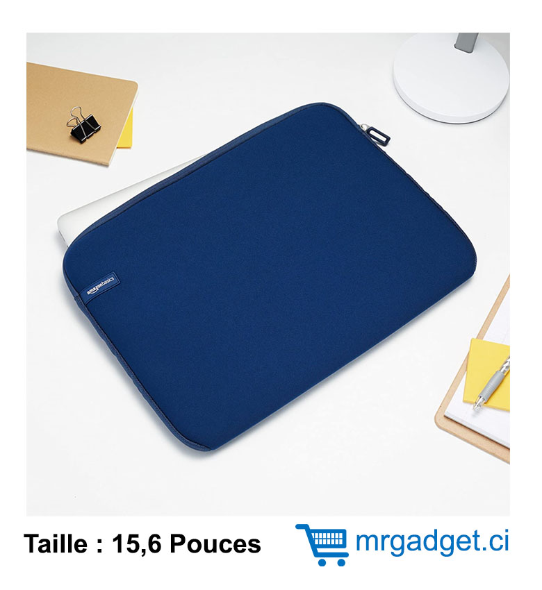AmazonBasics - Housse Pochette pour Ordinateur Portable 15,6", Bleu Marine