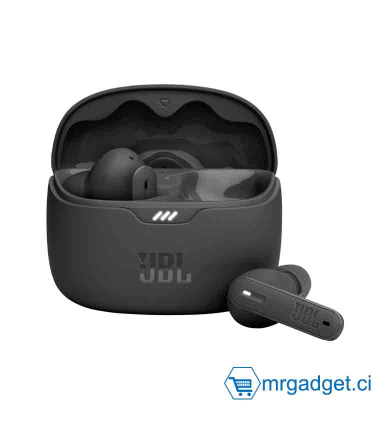 JBL Tune Beam - Écouteurs Bluetooth 5.3 avec réduction de bruit, jusqu'à 48h d'autonomie, charge rapide, Noir