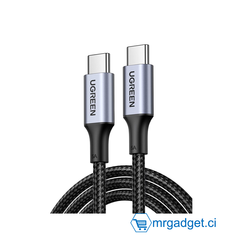 UGREEN Cable USB C 50 cm, Tressé 100W Power 