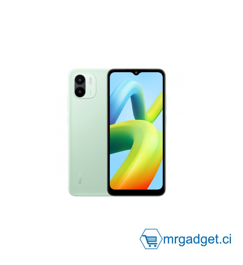 Xiaomi Redmi A1 Smartphone 4G, Grand écran HD+ 6,52", Batterie 5000 mAh, Double caméra 8 MP, 32 Go, Vert