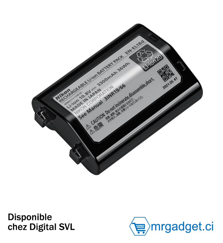 Batterie Nikon EN-EL18d 10,8V 3300mAh pour Appareil Photo Nikon Z9 et D6
