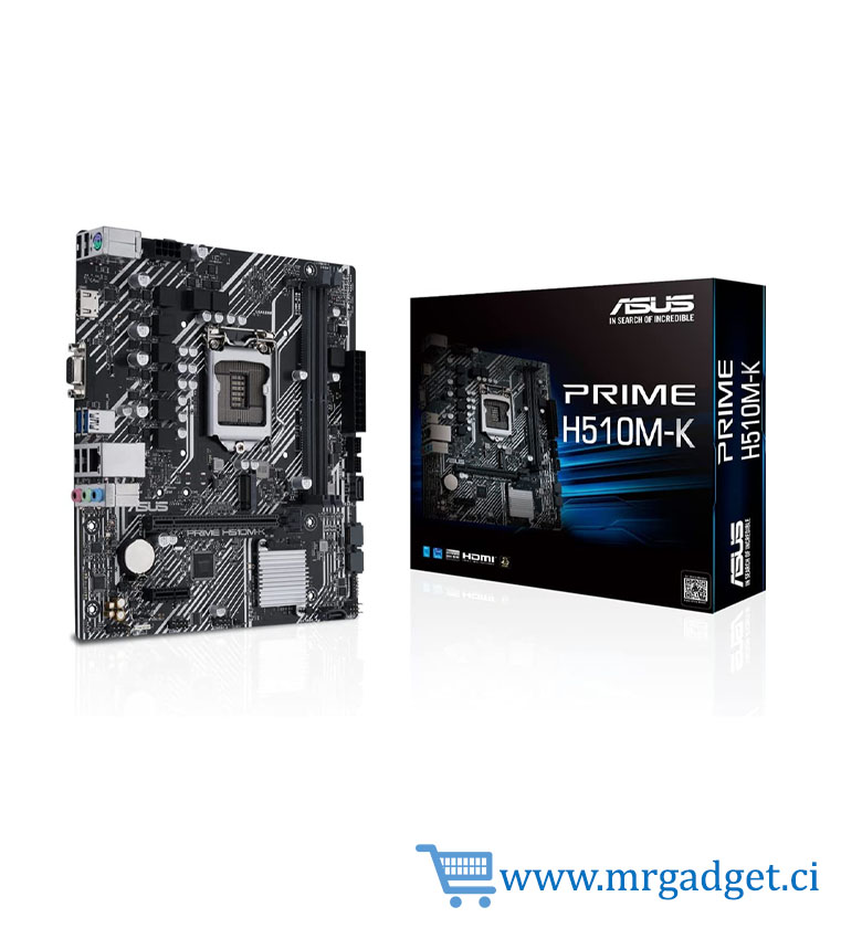 Asus Prime H510M-K - Carte Mère Intel H510 LGA 1200 mATX, PCIe 4.0, Ethernet 1 Gb, HDMI/D-Sub