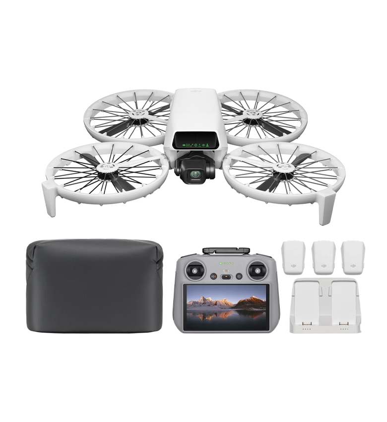 Bundle Fly More DJI Flip (radiocommande RC 2 avec écran), Drone Caméra 4K UHD pour Adultes, Décollage palmaire, Retour Automatique, Vol Intelligent, Trois Batteries pour Un Temps de vol de 93 Min