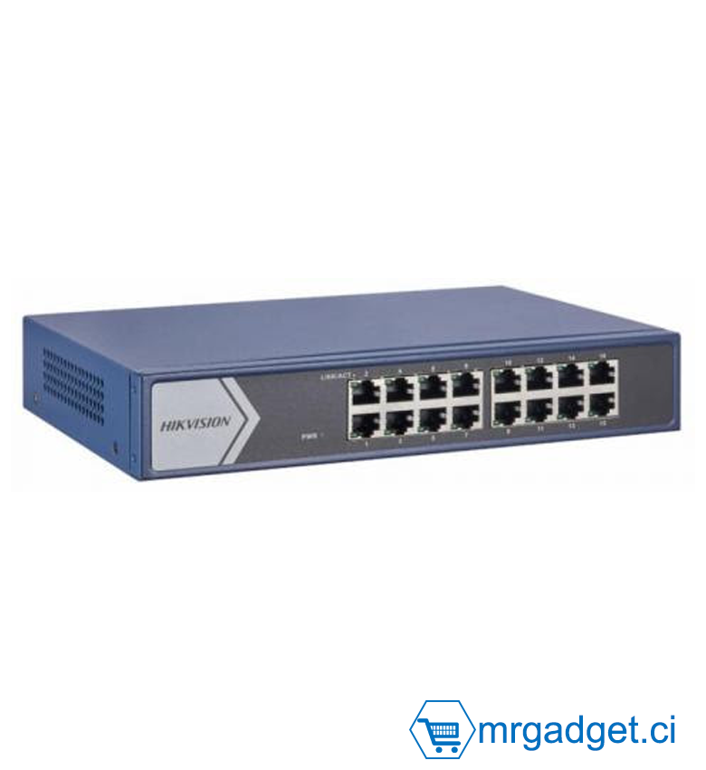 HIKVISION DS-3E0516R-O -Switch Commutateur -16 ports Gigabit Norme IEEE 802.3at/af Normes IEEE 802.3, IEEE 802.3u et IEEE 802.3x Accès au réseau Gigabit Transfert à vitesse filaire Commutation de stockage