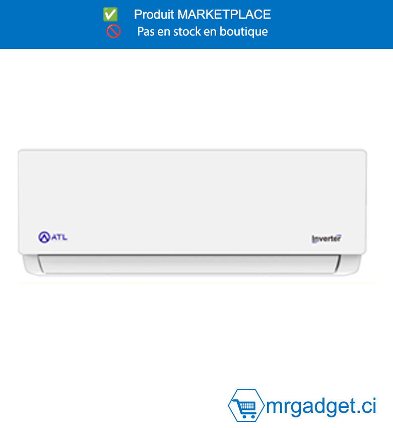 Climatiseur Split Inverter ATL 3 CV R410A (220-240V) - Avec Option Cloud - Modèle ATL-24ACW-CLOUD